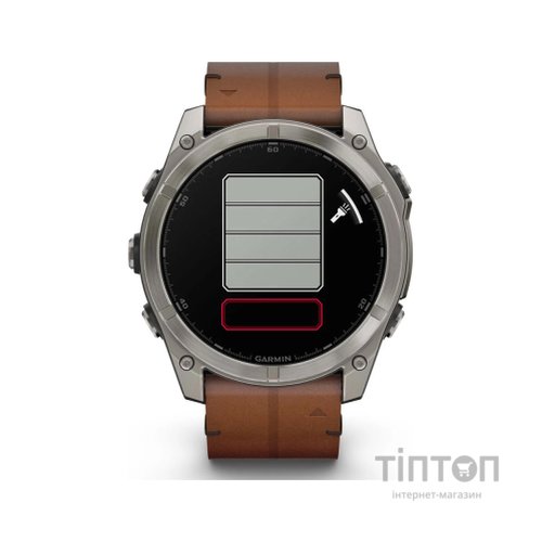 Смарт-годинник Garmin fenix 8 51mm,AMOLED,Sapphire, Bare Ti, Blk/Chsnt Lthr (010-02905-40)