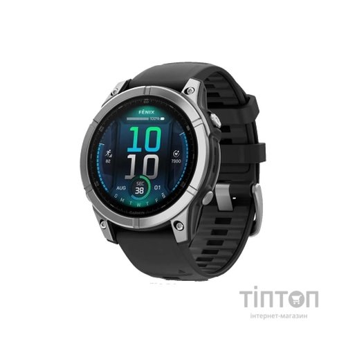 Смарт-годинник Garmin fenix E, 47mm, Stainless Steel/Black, GPS (010-03025-00)