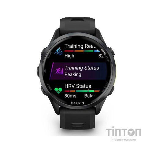 Смарт-годинник Garmin Forerunner 970, Black/Amp Yellow, GPS (010-02969-10)