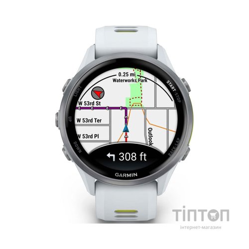 Смарт-годинник Garmin Forerunner 970, Whitestone/Amp Yellow, GPS (010-02969-11)
