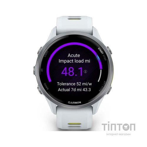 Смарт-годинник Garmin Forerunner 970, Whitestone/Amp Yellow, GPS (010-02969-11)
