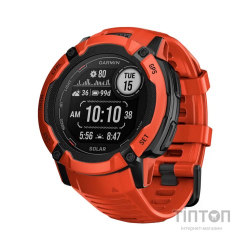 Смарт-годинник Garmin Instinct 2X, Solar, Flame Red, GPS (010-02805-01)