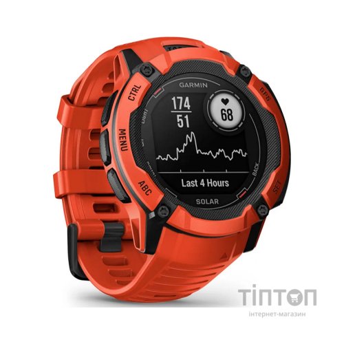 Смарт-годинник Garmin Instinct 2X, Solar, Flame Red, GPS (010-02805-01)