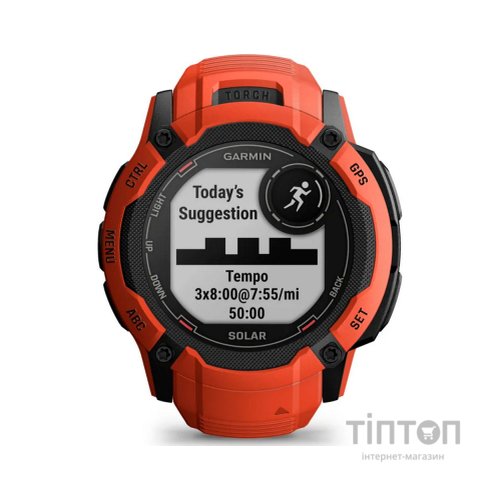 Смарт-годинник Garmin Instinct 2X, Solar, Flame Red, GPS (010-02805-01)