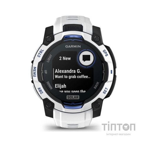 Смарт-годинник Garmin Instinct 3, 45mm, Solar, Whitestone with Whitestone Band, GPS смарт-годинник (010-02934-03)