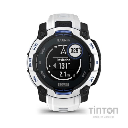 Смарт-годинник Garmin Instinct 3, 45mm, Solar, Whitestone with Whitestone Band, GPS смарт-годинник (010-02934-03)
