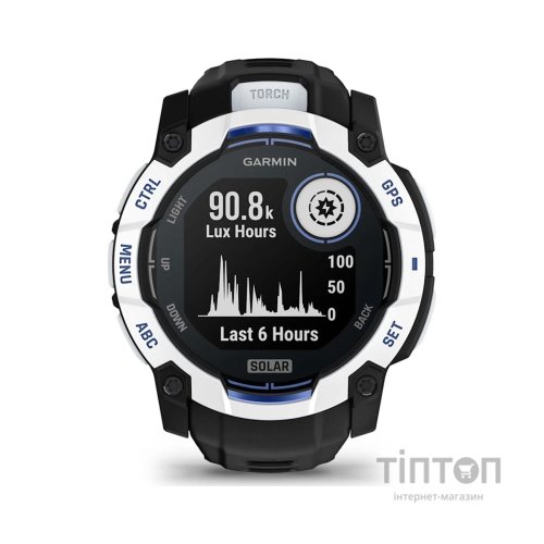 Смарт-годинник Garmin Instinct 3, 50mm, Solar, Whitestone with Black Band, GPS смарт-годинник (010-02935-03)