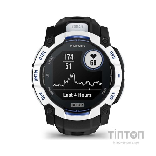 Смарт-годинник Garmin Instinct 3, 50mm, Solar, Whitestone with Black Band, GPS смарт-годинник (010-02935-03)