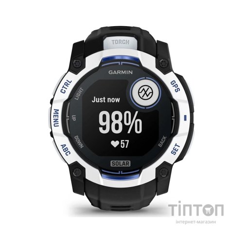 Смарт-годинник Garmin Instinct 3, 50mm, Solar, Whitestone with Black Band, GPS смарт-годинник (010-02935-03)