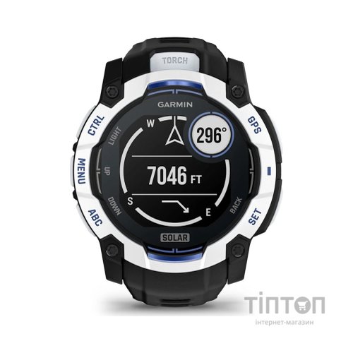Смарт-годинник Garmin Instinct 3, 50mm, Solar, Whitestone with Black Band, GPS смарт-годинник (010-02935-03)