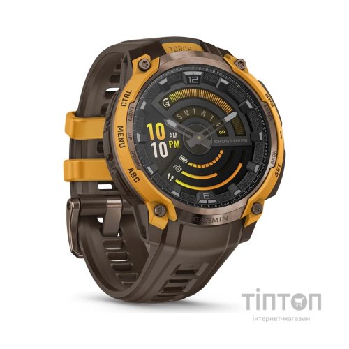Смарт-годинник Garmin Instinct Crossover AMOLED, BronzeSunburst/Cocoa, GPS смарт-годинник (010-03398-01)