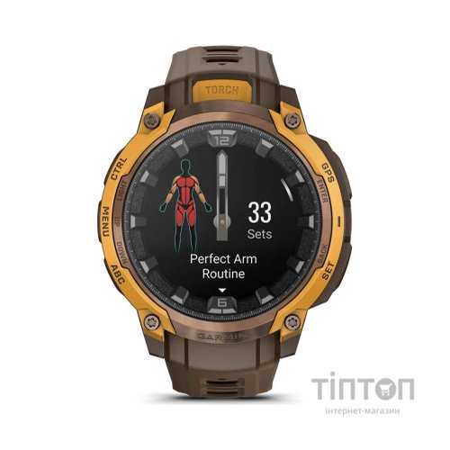 Смарт-годинник Garmin Instinct Crossover AMOLED, BronzeSunburst/Cocoa, GPS смарт-годинник (010-03398-01)