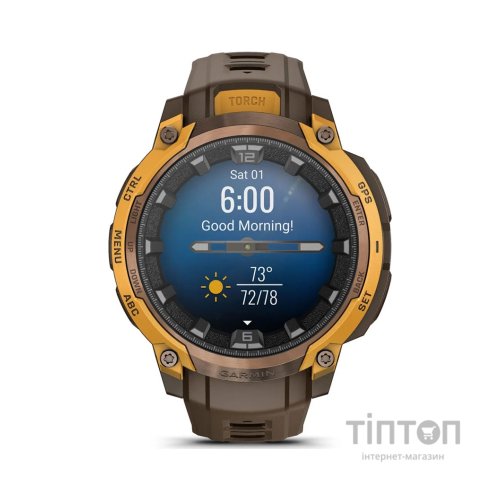 Смарт-годинник Garmin Instinct Crossover AMOLED, BronzeSunburst/Cocoa, GPS смарт-годинник (010-03398-01)