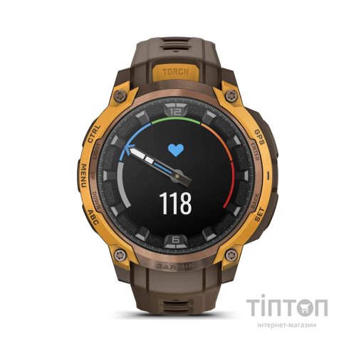 Смарт-годинник Garmin Instinct Crossover AMOLED, BronzeSunburst/Cocoa, GPS смарт-годинник (010-03398-01)