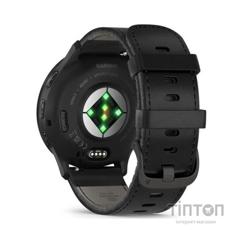 Смарт-годинник Garmin Venu 3, Black + Slate, Leather, GPS (010-02784-52)