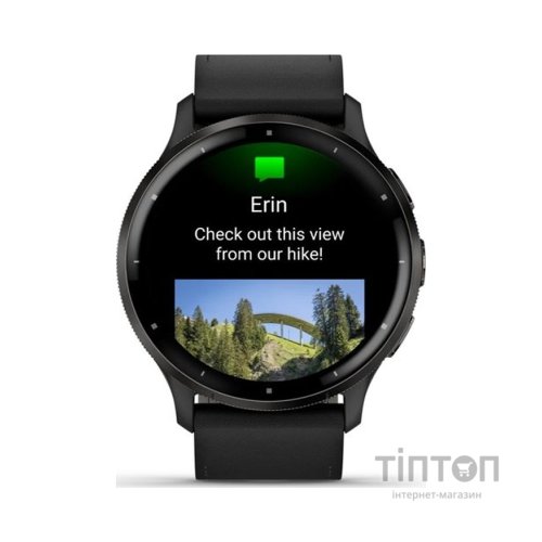 Смарт-годинник Garmin Venu 3, Black + Slate, Leather, GPS (010-02784-52)