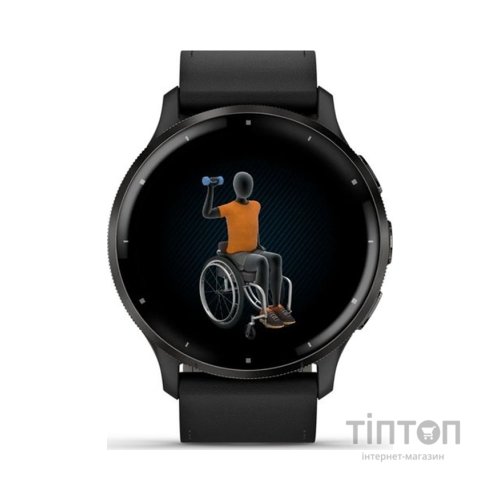 Смарт-годинник Garmin Venu 3, Black + Slate, Leather, GPS (010-02784-52)