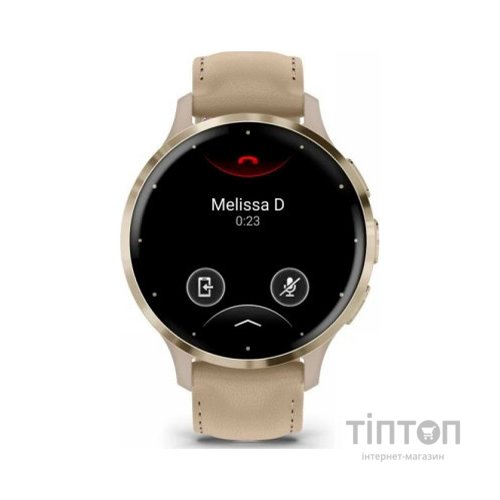 Смарт-годинник Garmin Venu 3S, Fr. Gray + Soft Gold, Leather, GPS (010-02785-55)