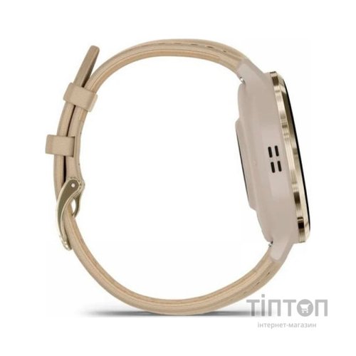 Смарт-годинник Garmin Venu 3S, Fr. Gray + Soft Gold, Leather, GPS (010-02785-55)