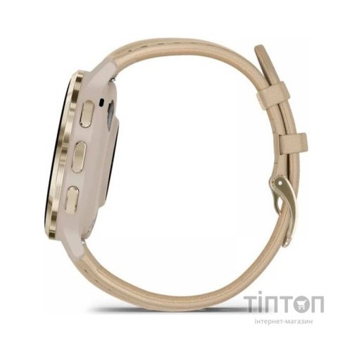 Смарт-годинник Garmin Venu 3S, Fr. Gray + Soft Gold, Leather, GPS (010-02785-55)