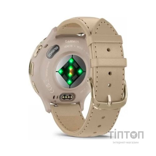 Смарт-годинник Garmin Venu 3S, Fr. Gray + Soft Gold, Leather, GPS (010-02785-55)