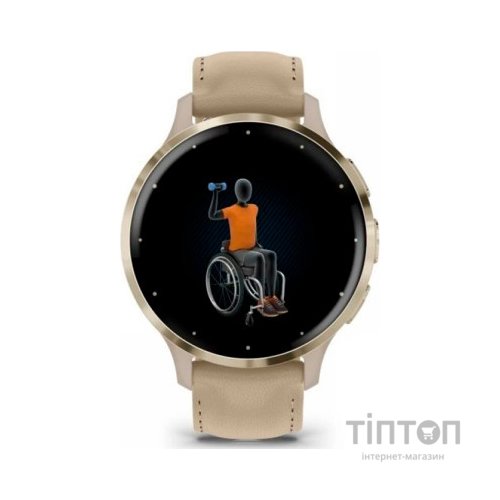 Смарт-годинник Garmin Venu 3S, Fr. Gray + Soft Gold, Leather, GPS (010-02785-55)