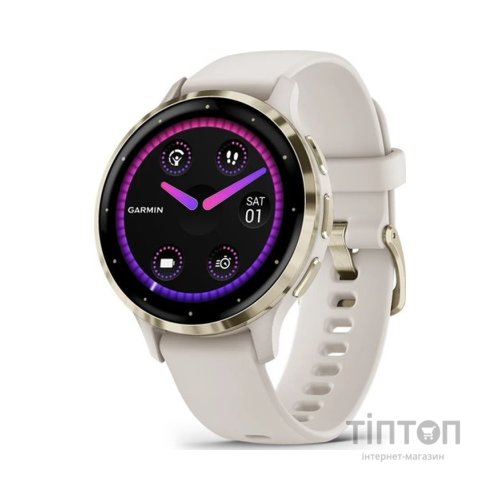 Смарт-годинник Garmin Venu 3S, Ivory + Soft Gold, GPS (010-02785-04)