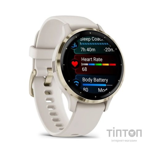 Смарт-годинник Garmin Venu 3S, Ivory + Soft Gold, GPS (010-02785-04)