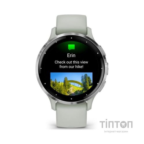 Смарт-годинник Garmin Venu 3S, Sage Gray + Passivated, GPS (010-02785-01)