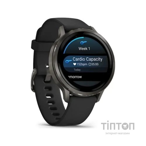 Смарт-годинник Garmin Venu 4 (41mm), Black w/ Slate + Black, GPS смарт-годинник (010-03013-02)