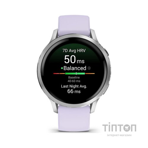 Смарт-годинник Garmin Venu 4 (41mm), Gray w/ Silver + Periwinkle, GPS смарт-годинник (010-03013-01)
