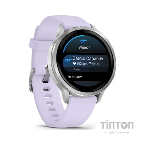 Смарт-годинник Garmin Venu 4 (41mm), Gray w/ Silver + Periwinkle, GPS смарт-годинник (010-03013-01)