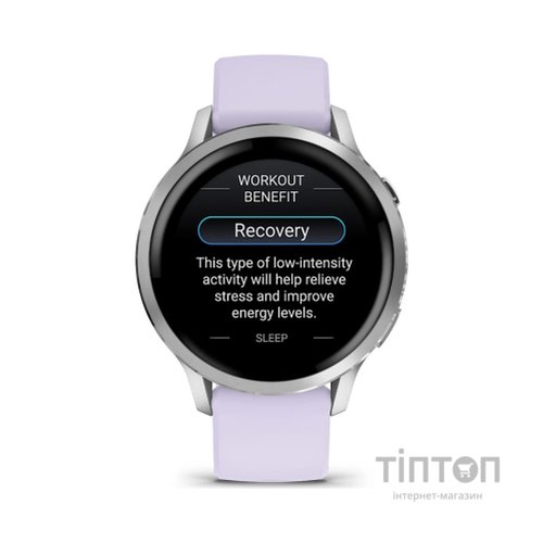 Смарт-годинник Garmin Venu 4 (41mm), Gray w/ Silver + Periwinkle, GPS смарт-годинник (010-03013-01)