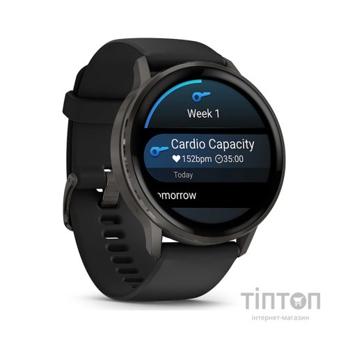 Смарт-годинник Garmin Venu 4 (45mm), Black w/ Slate + Black, GPS смарт-годинник (010-03014-00)