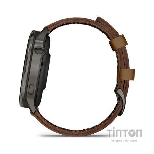 Смарт-годинник Garmin Venu 4 (45mm), Black w/ Slate + Leather, GPS смарт-годинник (010-03014-03)