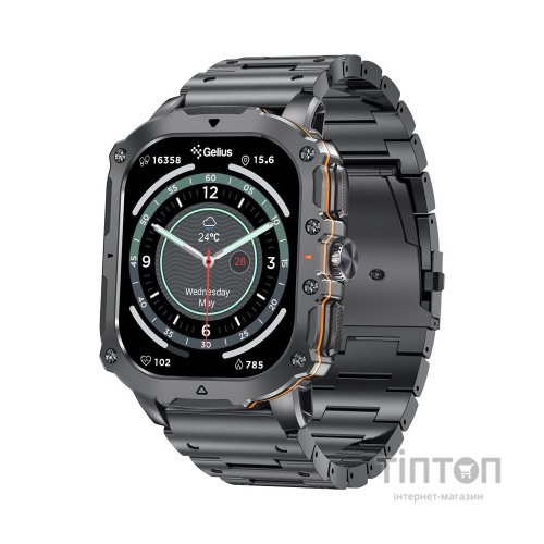 Смарт-годинник Gelius Tactical Heavy (GP-SW016) Black Chrome (2099901019097)