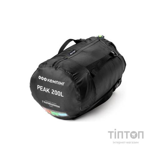Спальний мішок Кемпінг Peak 200L з капюшоном Green (4823082714995)