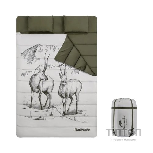 Спальний мішок Naturehike двомісний із подушками NH21MSD06 Green (6927595795330)