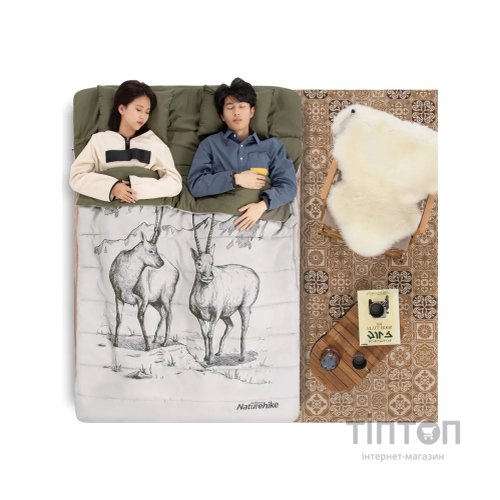 Спальний мішок Naturehike двомісний із подушками NH21MSD06 Green (6927595795330)