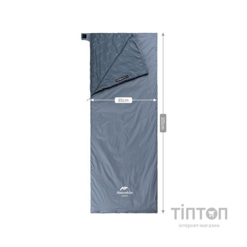 Спальний мішок Naturehike надлегкий Ultralight LW180 NH21MSD09 лівий (15°C) p-p XL сіро-синій (6927595777978-L)