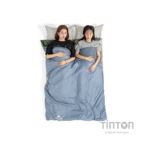 Спальний мішок Naturehike надлегкий Ultralight LW180 NH21MSD09 лівий (15°C) p-p XL сіро-синій (6927595777978-L)