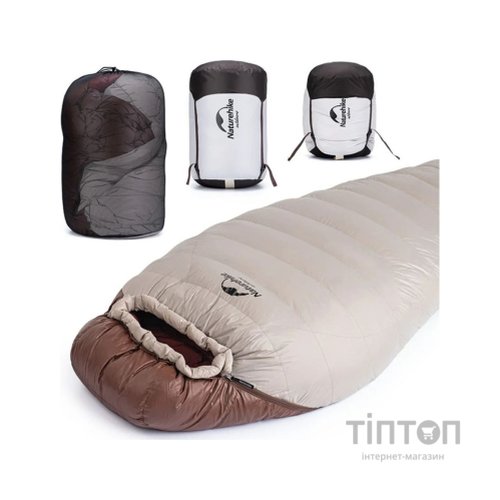 Спальний мішок Naturehike Snowbird NH20YD001 натуральний пух L Brown 380 g (6927595761281)