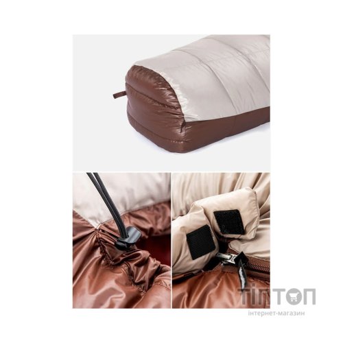 Спальний мішок Naturehike Snowbird NH20YD001 натуральний пух L Brown 560 g (6927595761298)