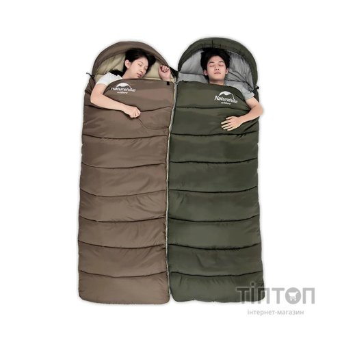 Спальний мішок Naturehike U150 NH20MSD07 Brown Left (6927595764381-L)