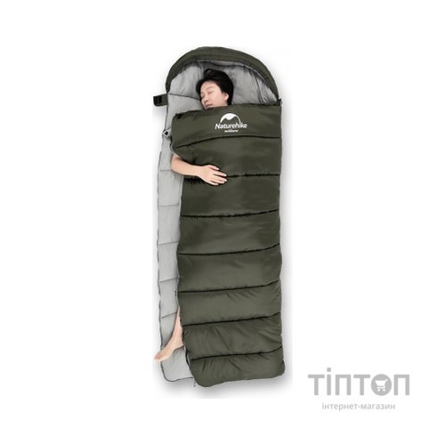 Спальний мішок Naturehike U350 NH20MSD07 Hollow Cotton Left Green (6927595767238-L)