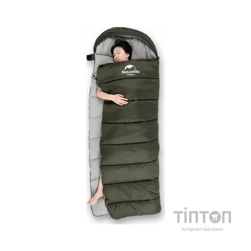 Спальний мішок Naturehike U350 NH20MSD07 Hollow Cotton Right Green (6927595767238-R)