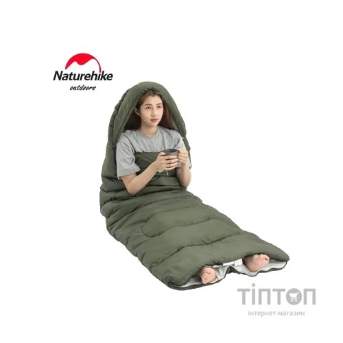 Спальний мішок Naturehike Y150L NH21MSD08, правий, темно-зелений (6975641888765)