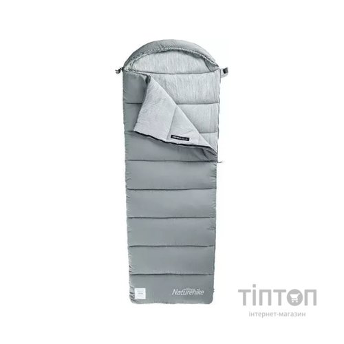 Спальний мішок Naturehike з капюшоном із мішком для зберігання M300 CNK2350WS023, сірий, правий (6927595775981)