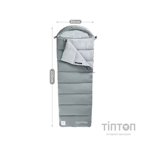 Спальний мішок Naturehike з капюшоном із мішком для зберігання M300 CNK2350WS023, сірий, правий (6927595775981)