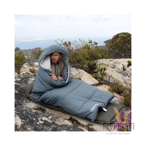 Спальний мішок Naturehike з капюшоном із мішком для зберігання M300 CNK2350WS023, сірий, правий (6927595775981)
